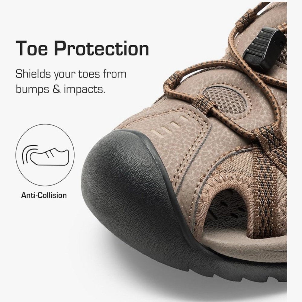 Dream Pairs Kids Brown Toe-Protective Closed-Toe Sandals